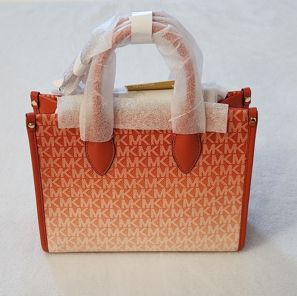 New!Michael Kors Mirella Small Ombre Signature Logo‎ Crossbody Bag - Picture 7 of 9